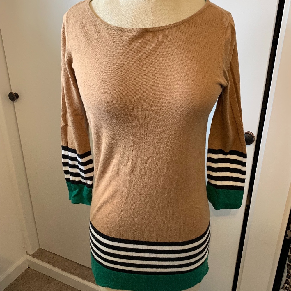 Tan Shirt with stripes